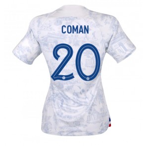 Frankrike Kingsley Coman #20 kläder Kvinnor VM 2022 Bortatröja Kortärmad
